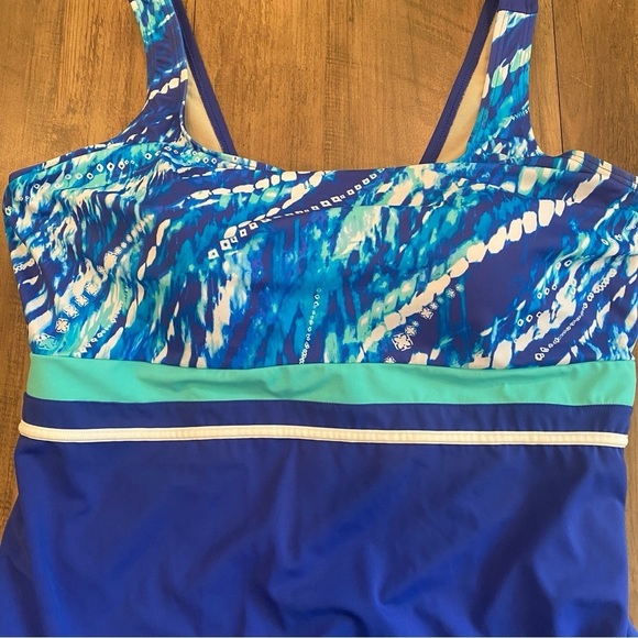 Swimsuits For All • Blue & Aqua One Piece Bathing Suit • Size 22 • EUC - Picture 3 of 8